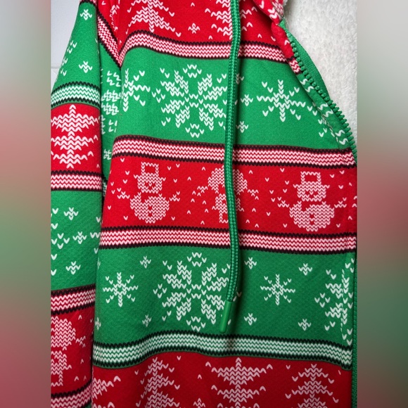 Christmas Hoodie Red Green Stripe Sherpa Medium Ugly Christmas Sweater NWT - Picture 5 of 8